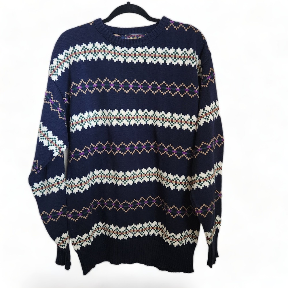 Vtg‎ 90s Ralph Lauren Chaps Crewneck Southwestern  Sweater M Boy Scout Label